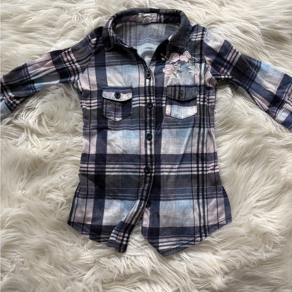 Paper Tee Blue and Black Button Down Shirt